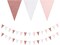 2-Pack Pink, White & Rose Gold Triangle Pennant Banner – Party & Wedding Decor